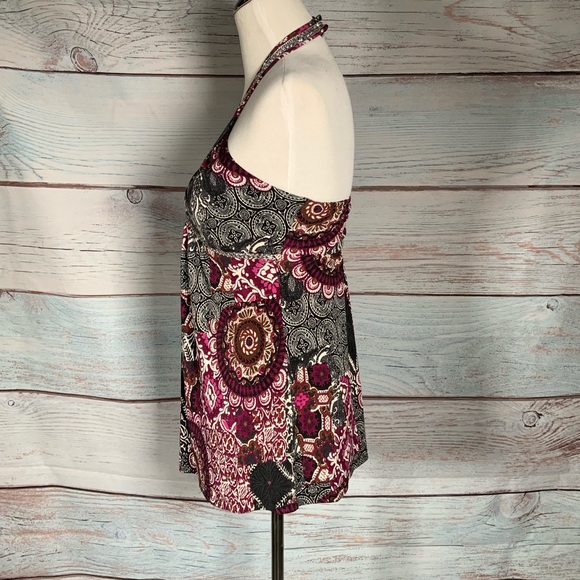 INC halter rhinestone top black, purple, white - Picture 2 of 6